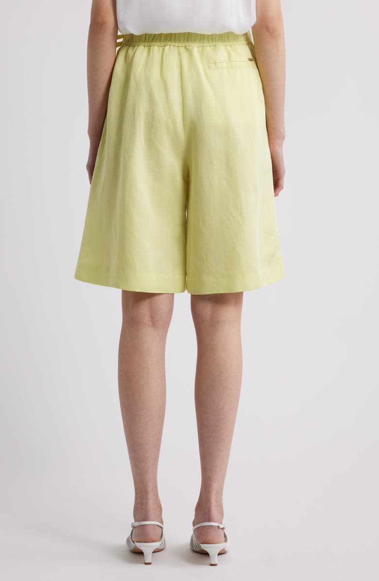 BOSS Tilena Pleated Belted Shorts, Alternate, color, Pale Lime