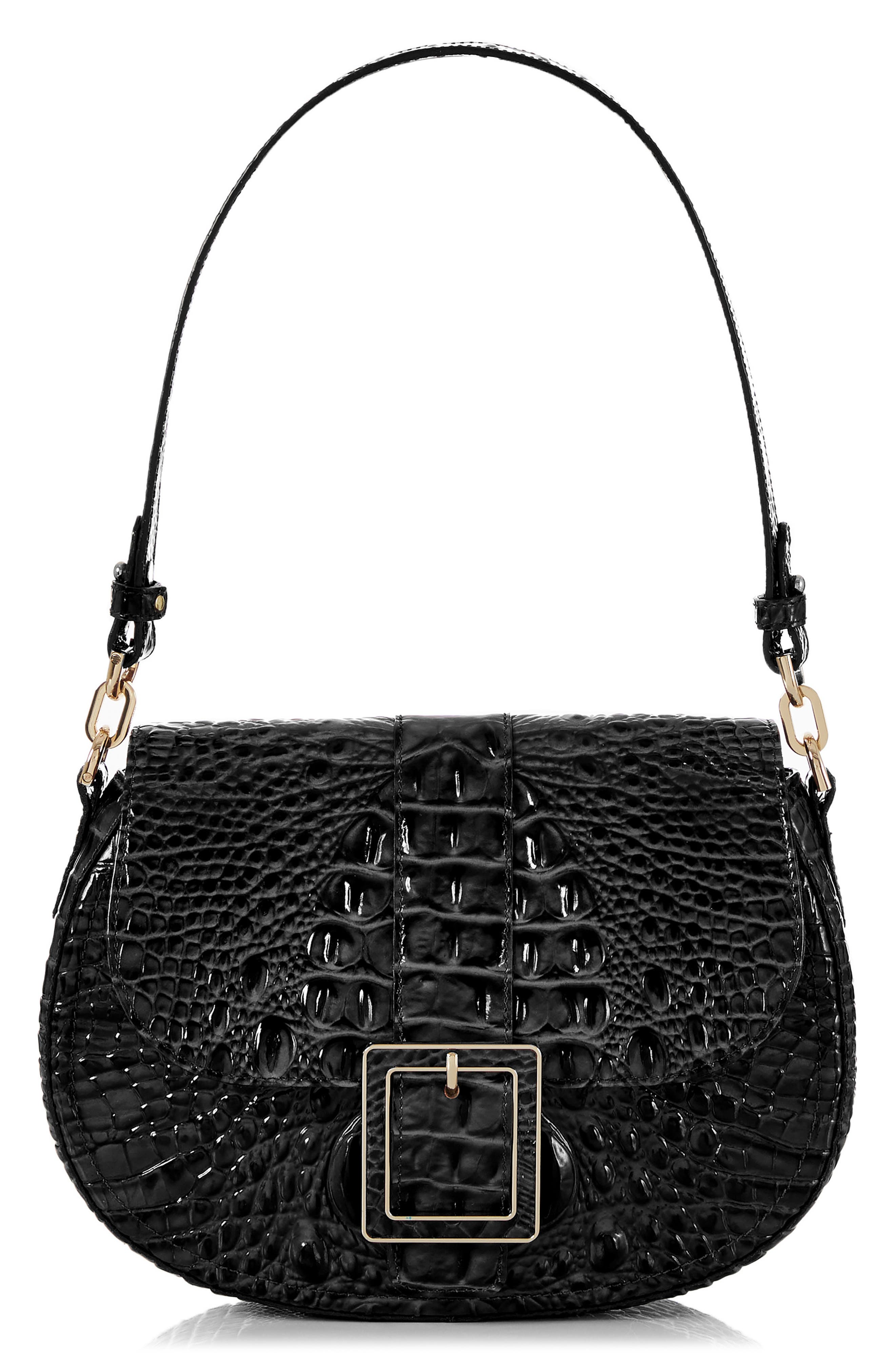 Brahmin Cynthia Croc Embossed Leather Shoulder Bag, Alternate, color, 