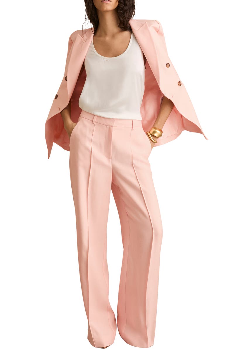 Reiss Magda Pleated Wide Leg Pants, Alternate, color, Pink