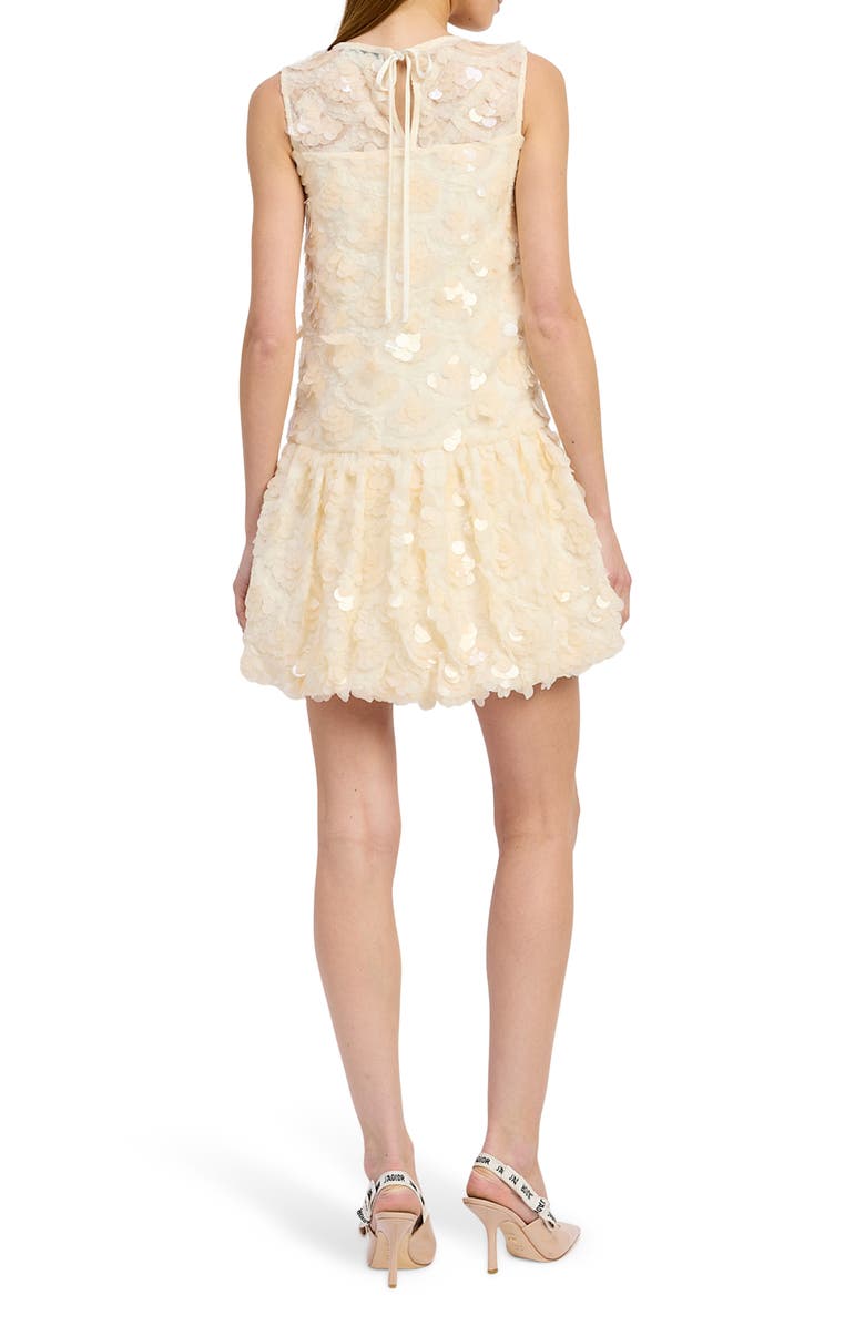 En Saison Emryn Sequin Bubble Minidress, Alternate, color, Ecru