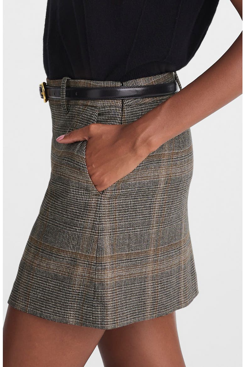 Plaid Miniskirt, Alternate, color, BROWN GRAY PLAID
