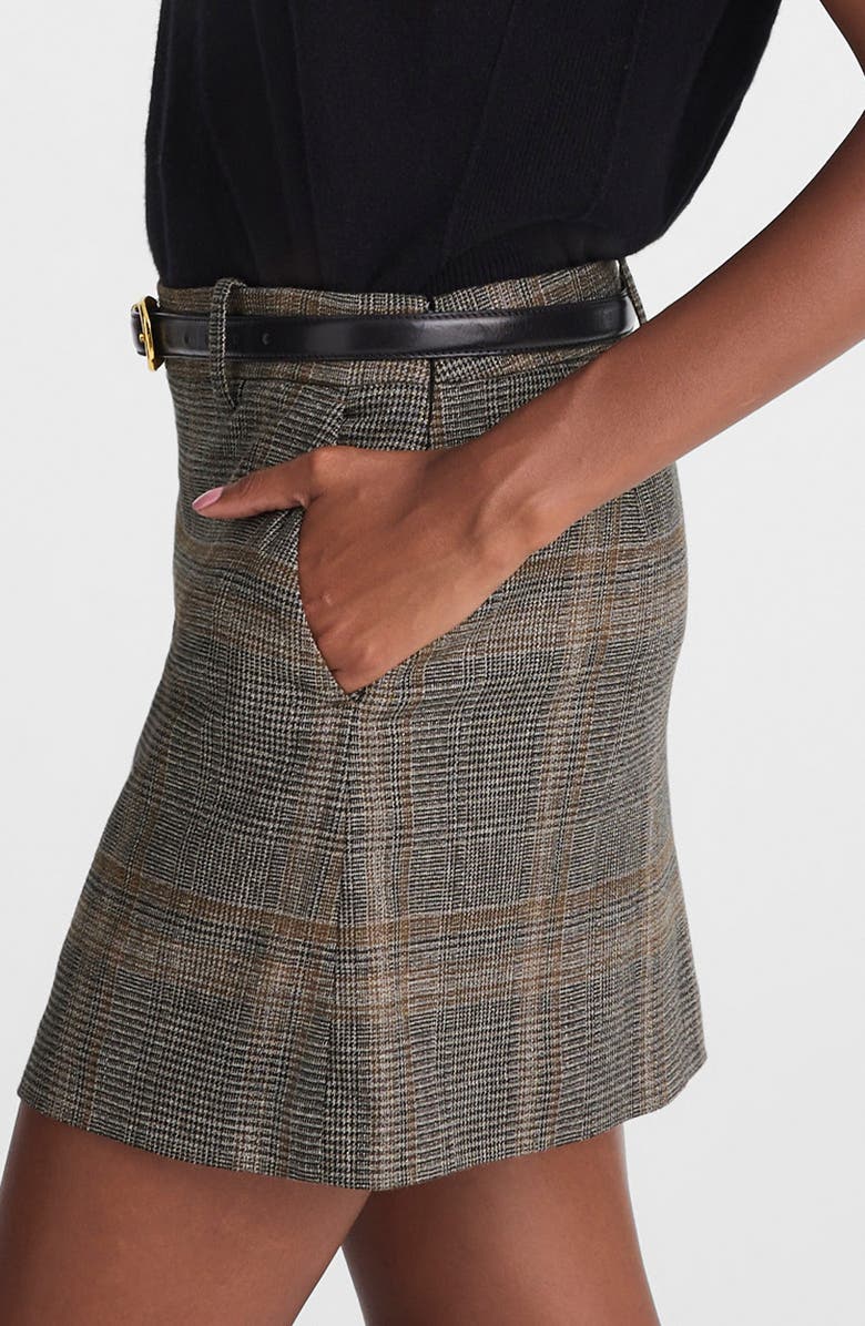 Madewell Plaid Miniskirt, Alternate, color, Brown Gray Plaid