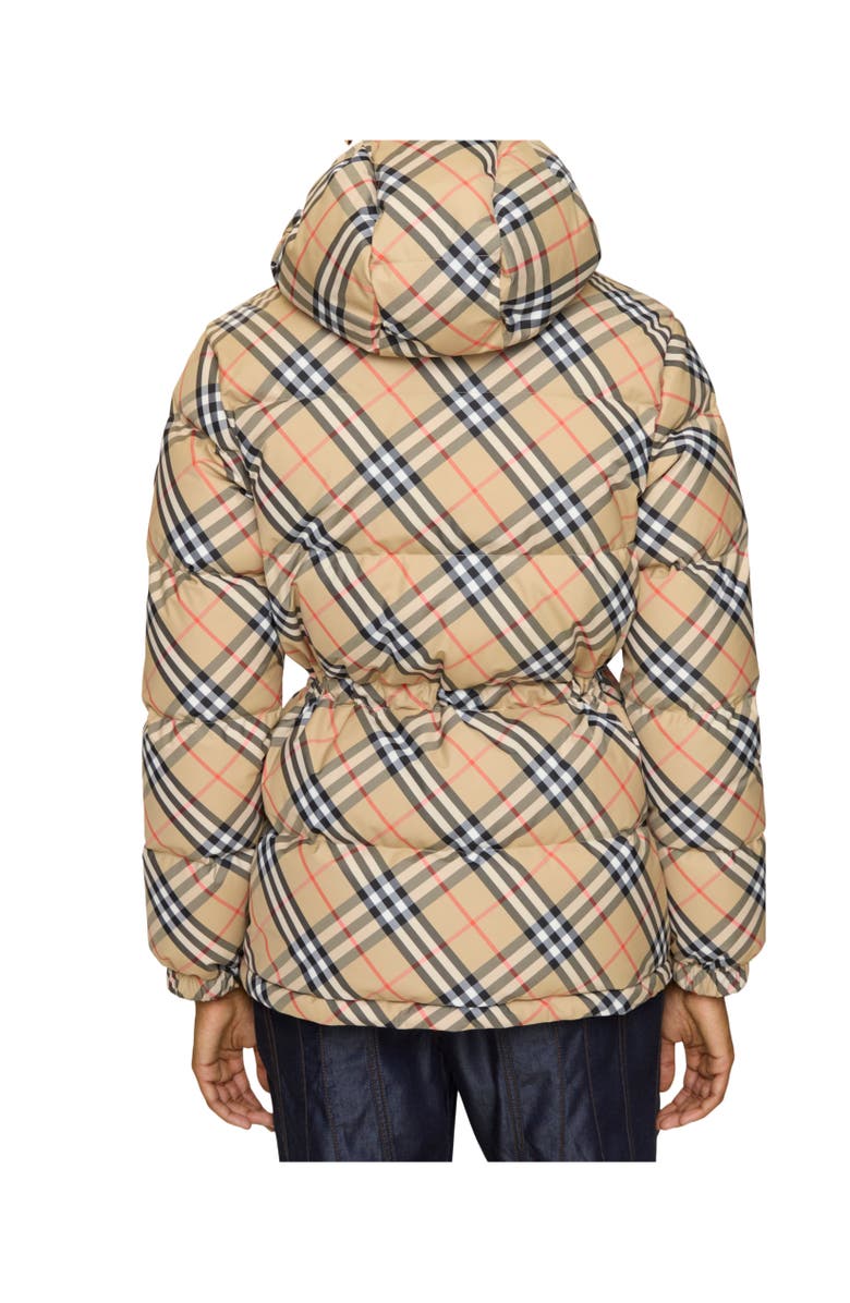 Burberry Check Nylon Hooded Puffer Jacket, Alternate, color, Sand Beige