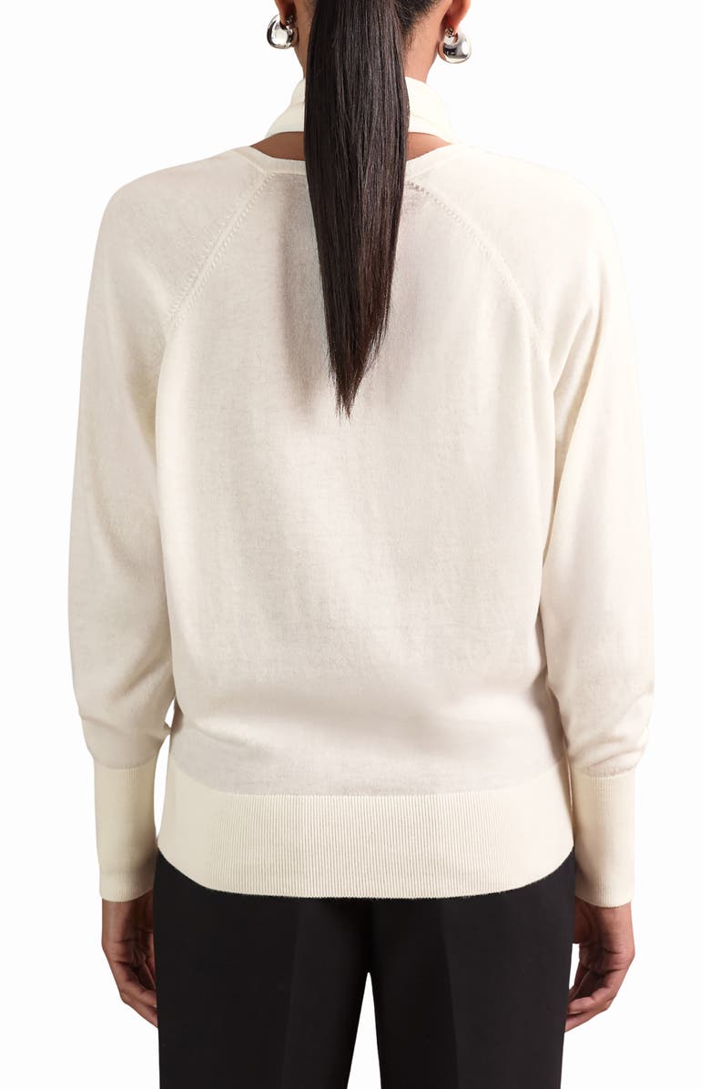 Reiss Alexis Scarf Wool Sweater, Alternate, color, Cream