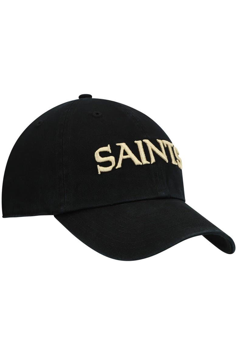 Men's '47 Black New Orleans Saints Clean Up Script Adjustable Hat, Alternate, color, Black