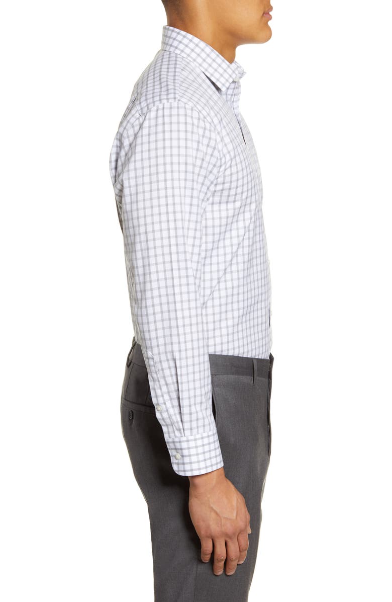 Nordstrom Men's Shop Smartcare Trim Fit Plaid Dress Shirt, Alternate, color, 