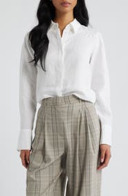 MANGO Samara Linen Button-Up Shirt