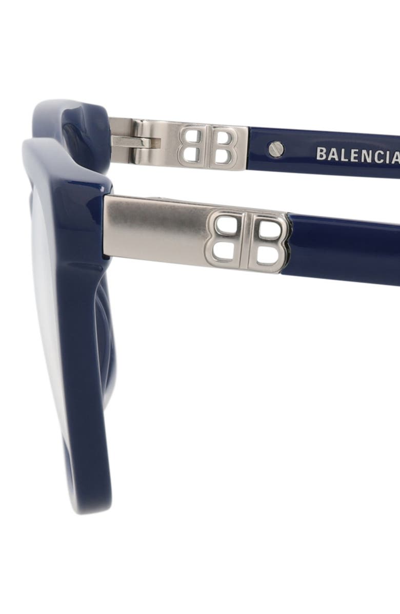 Balenciaga 52mm Square Optical Glasses, Alternate, color, Blue Blue Transparent