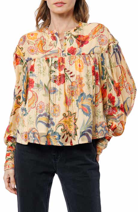 CIEBON Milena Metallic Balloon Sleeve Top