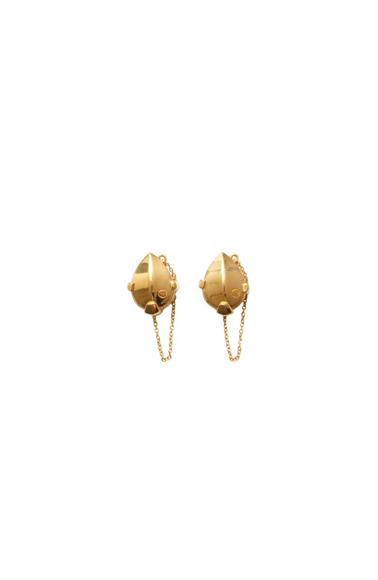 Burberry Shield Pendant Earrings, Alternate, color, Gold/Clear