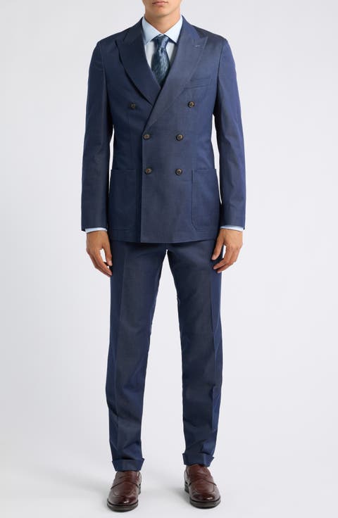 Huge Double Breasted Stretch Cotton Suit