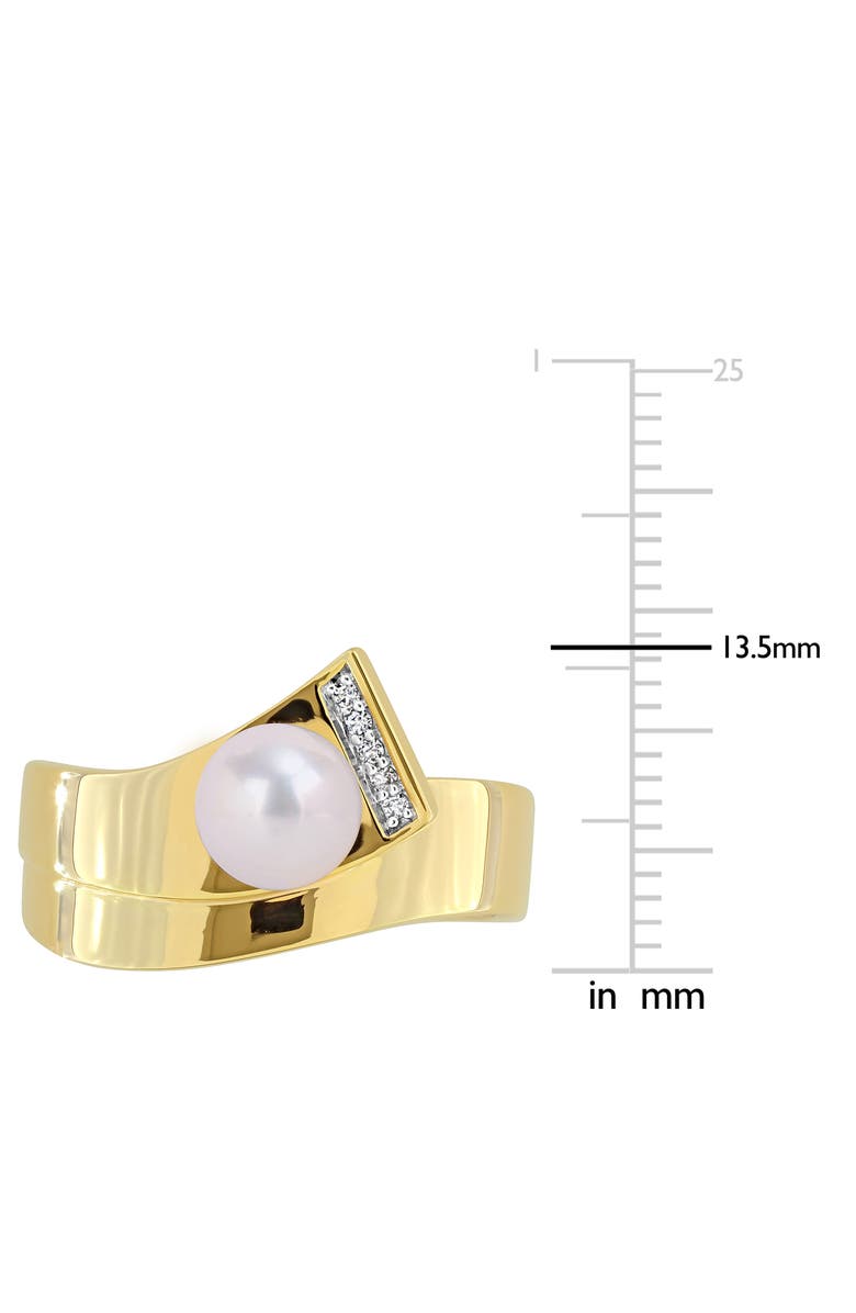 DELMAR Pearl & Diamond Wraparound Ring, Alternate, color, White/ Gold Plate