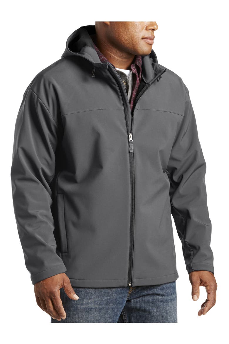 Big & Tall Hooded Bonded Fleece Jacket, Main, color, CHARCOAL BLK