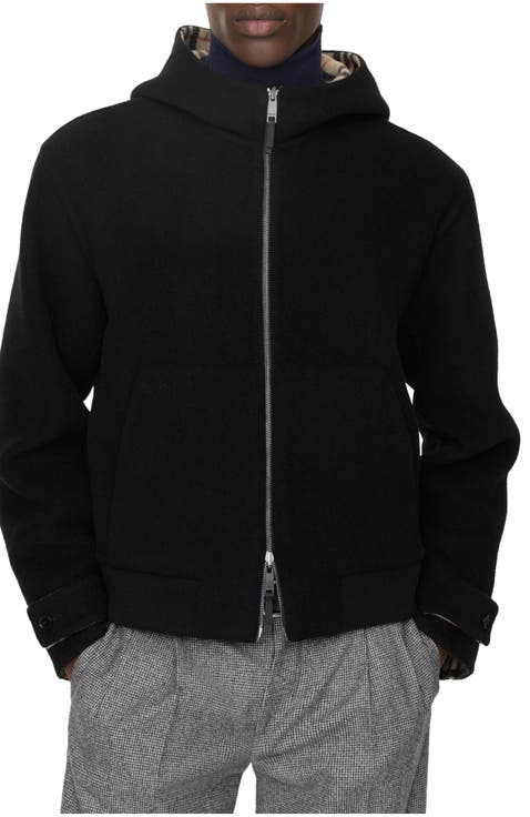 Reversible Wool Hooded Jacket