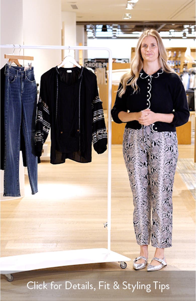 Florence Embroidered Crepe Top, sales video thumbnail