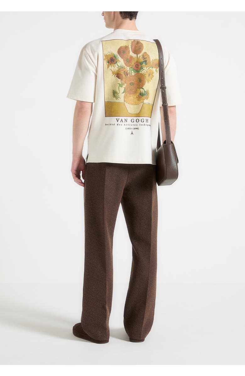 Manière De Voir Sunflowers Van Gogh Cotton T-Shirt, Main, color, Cream