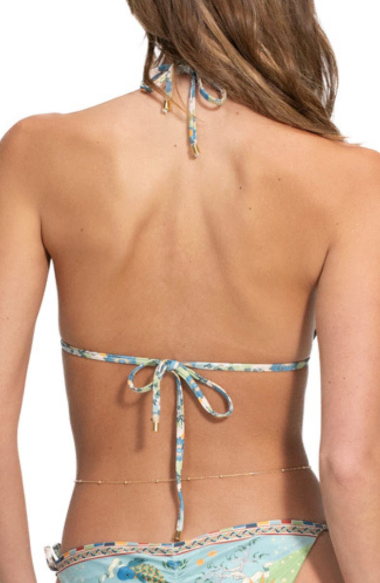 Agua Bendita Lolita Solstice Handmade Beaded Bikini Top, Alternate, color, Blue