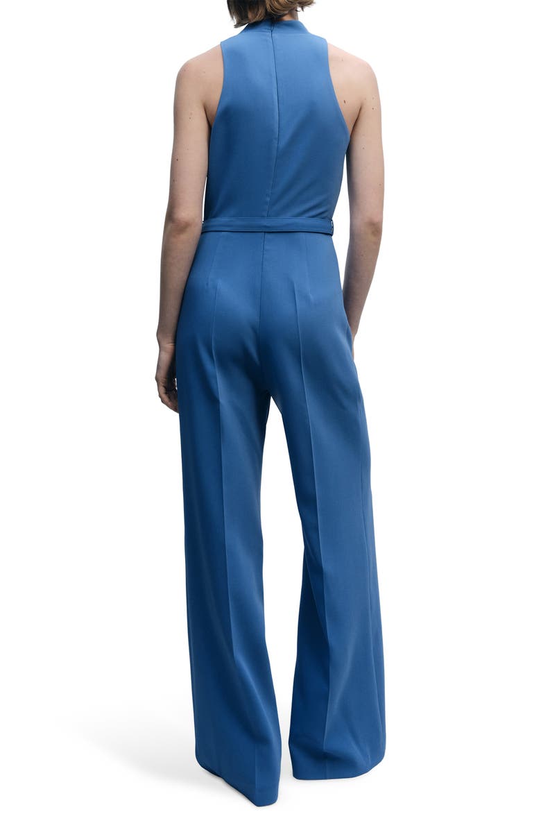 MANGO Belted Jumpsuit, Alternate, color, Blue