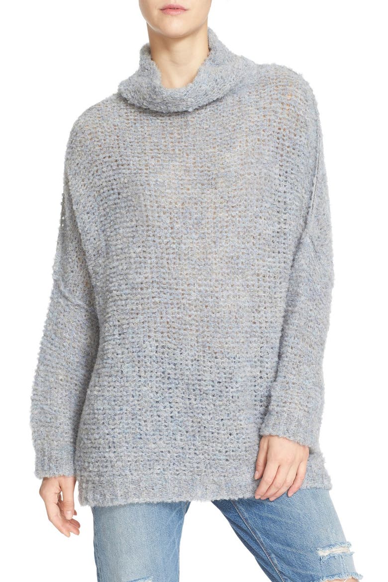 'She's All That' Knit Turtleneck Sweater, Alternate, color, BLUE