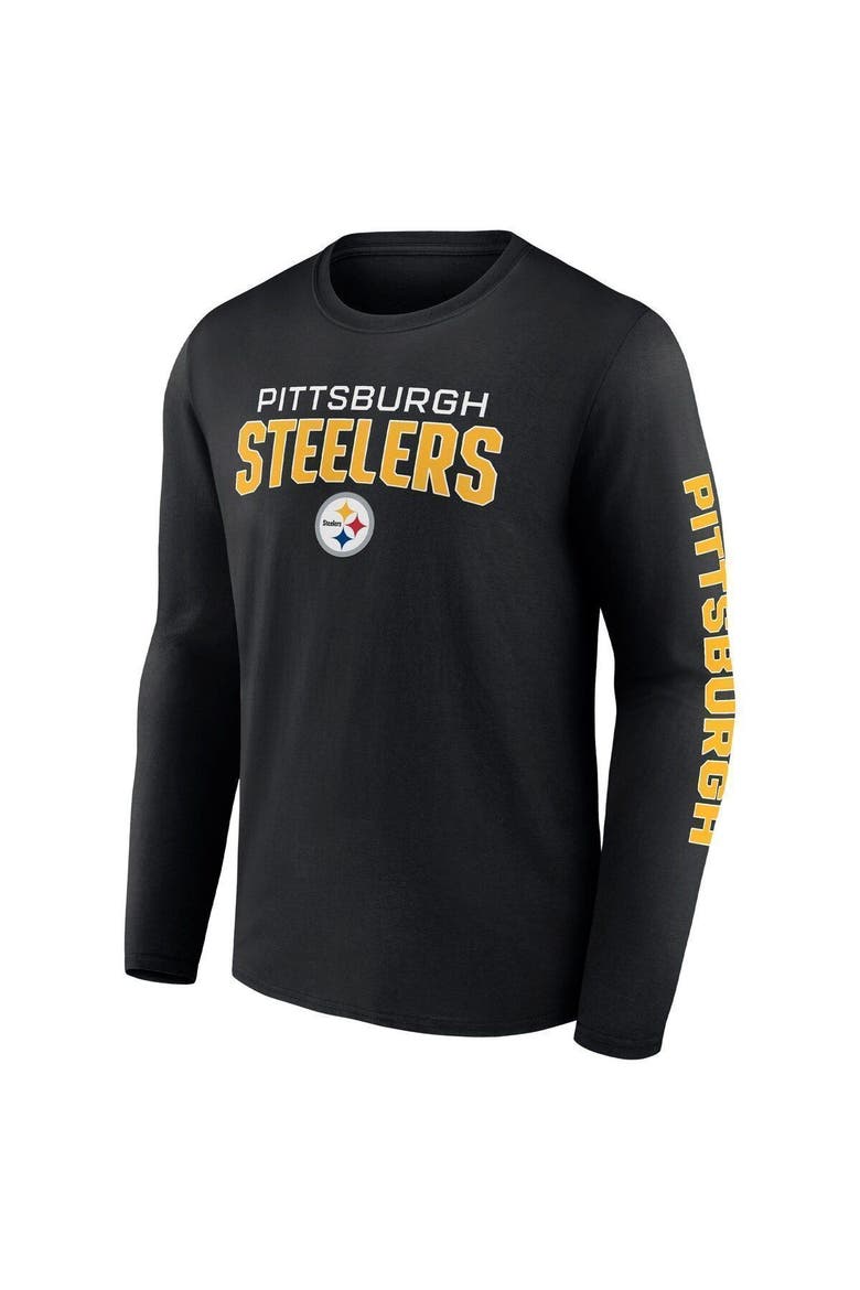 Men's Fanatics Branded Black Pittsburgh Steelers Go the Distance Long Sleeve T-Shirt, Alternate, color, Black