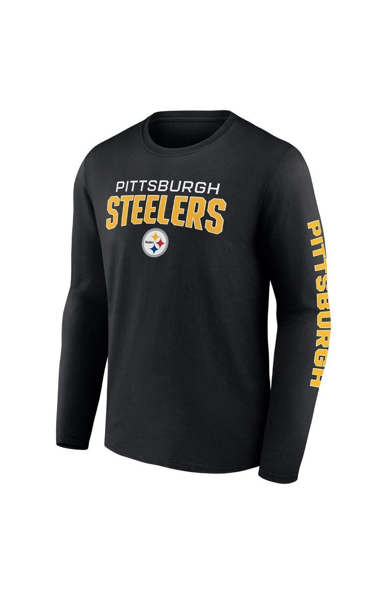 FANATICS Men's Fanatics Branded Black Pittsburgh Steelers Go the Distance Long Sleeve T-Shirt, Alternate, color, 