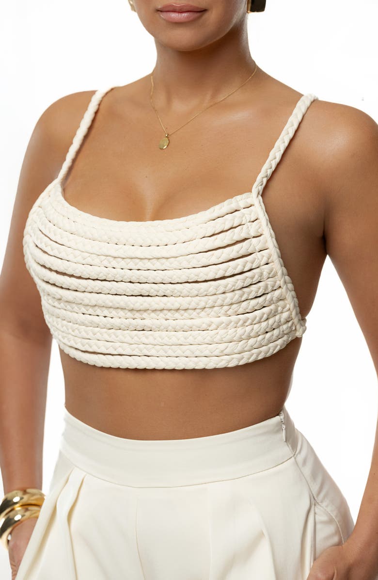 JLUXLABEL Sofia Braided Crop Top, Alternate, color, Ivory