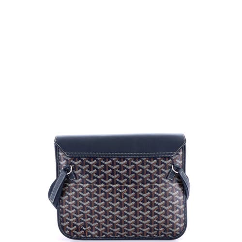 Pre-owned Goyard Goyard Coursier Messenger Bag Coated Canvas And Leather In Blue