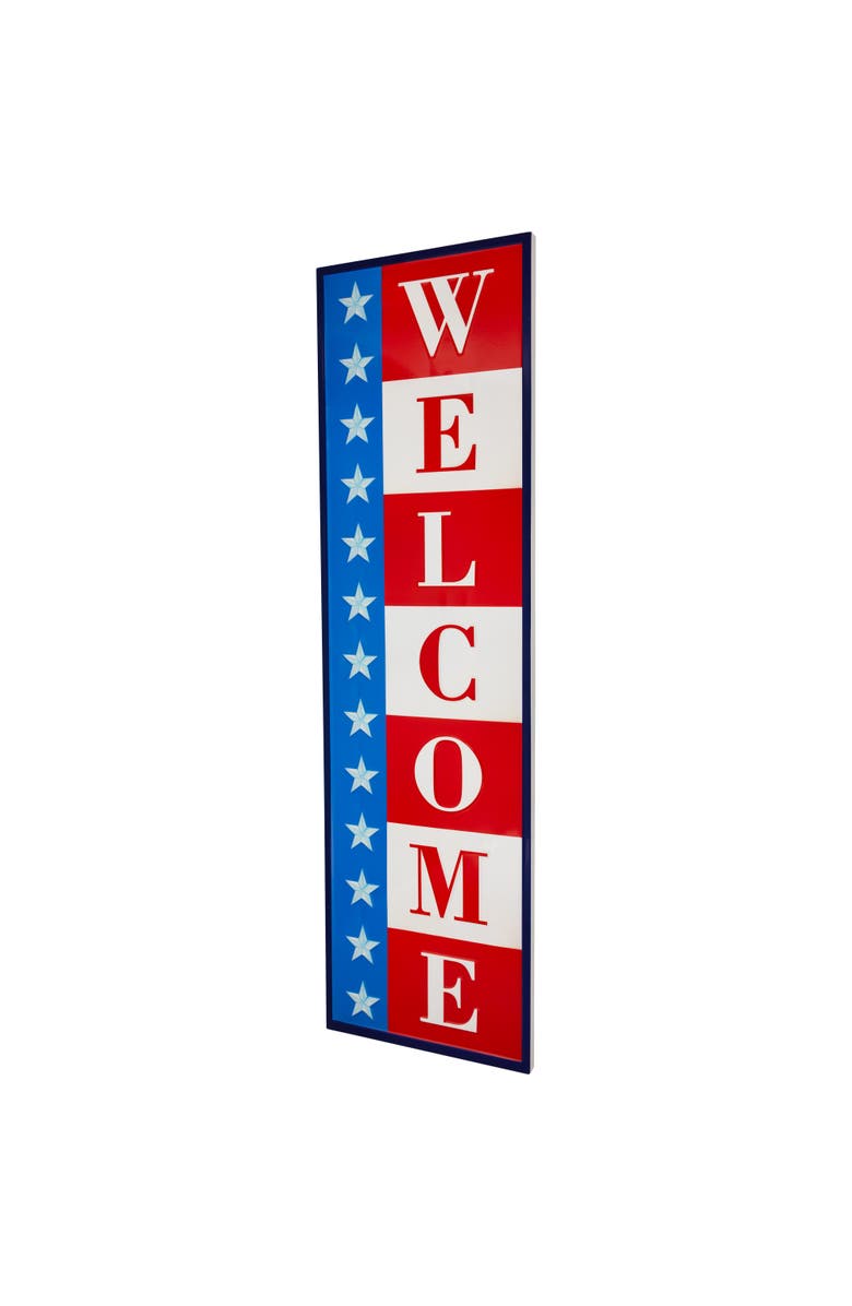 Northlight Americana "Welcome" Metal Porch Board Sign Decoration - 40", Alternate, color, 
