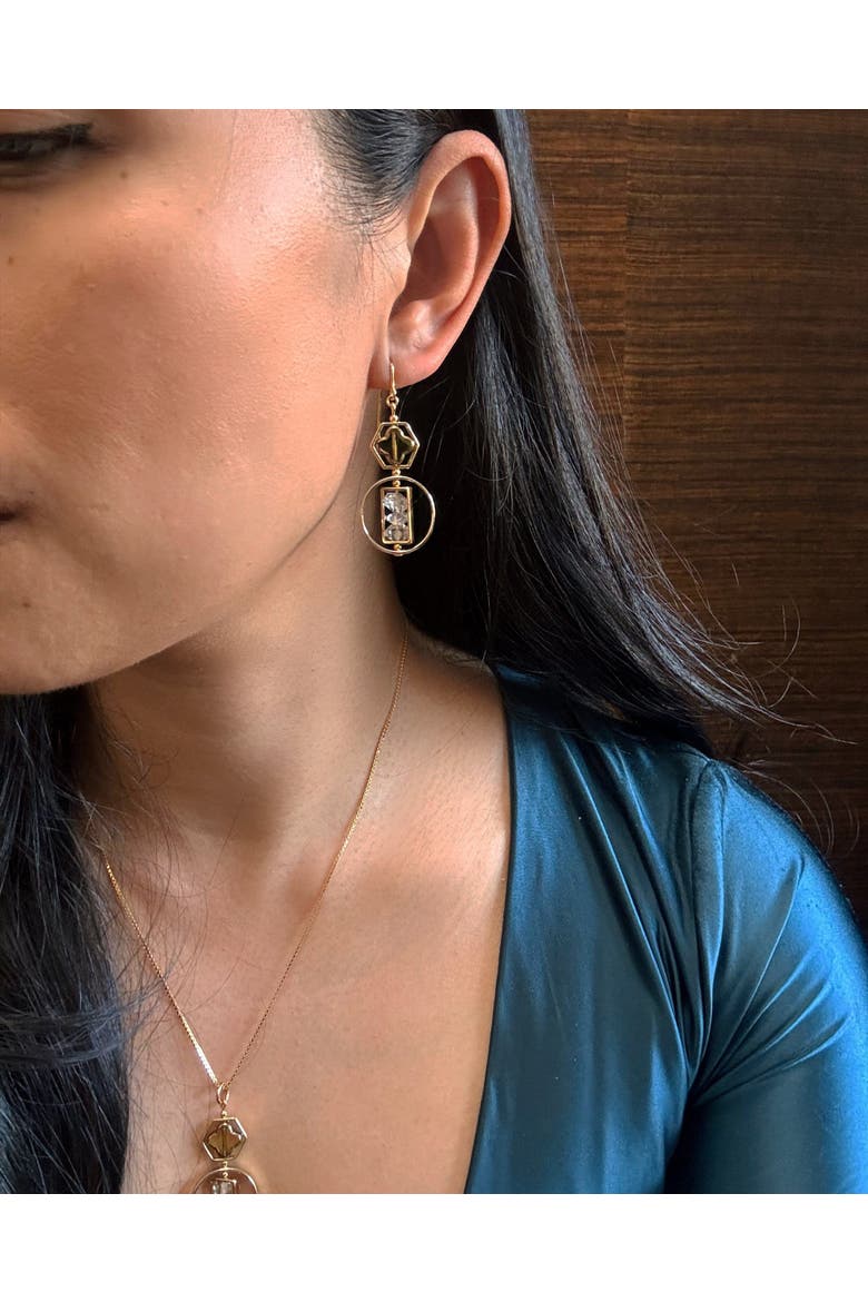 Art x Herkimer Crystals Earrings, Alternate, color, Yellow, Clear