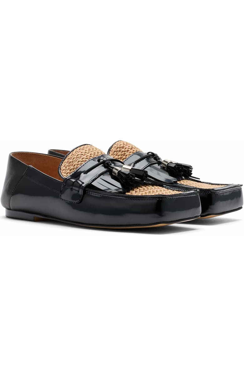 MARC NOLAN Simone Patent Leather Tassel Loafers, Alternate, color, Black/Tan
