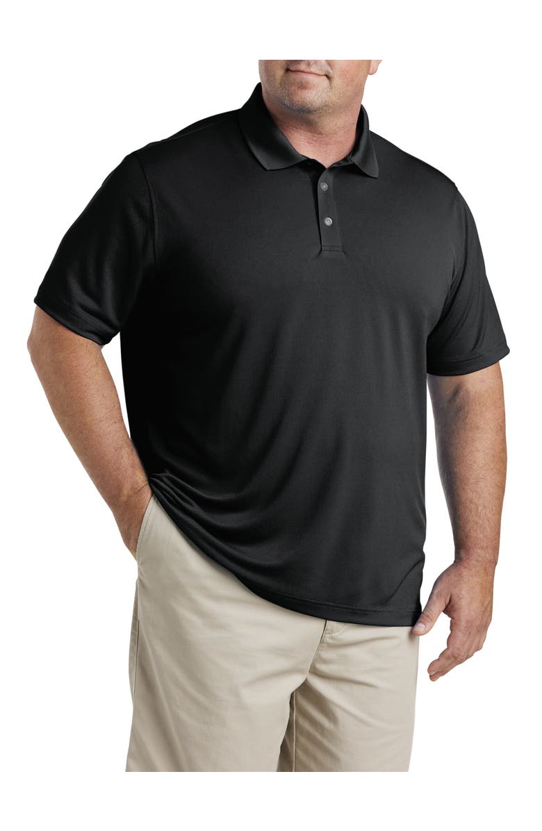 B+T Essentials Big & Tall Solid Golf Polo Shirt, Main, color, Black