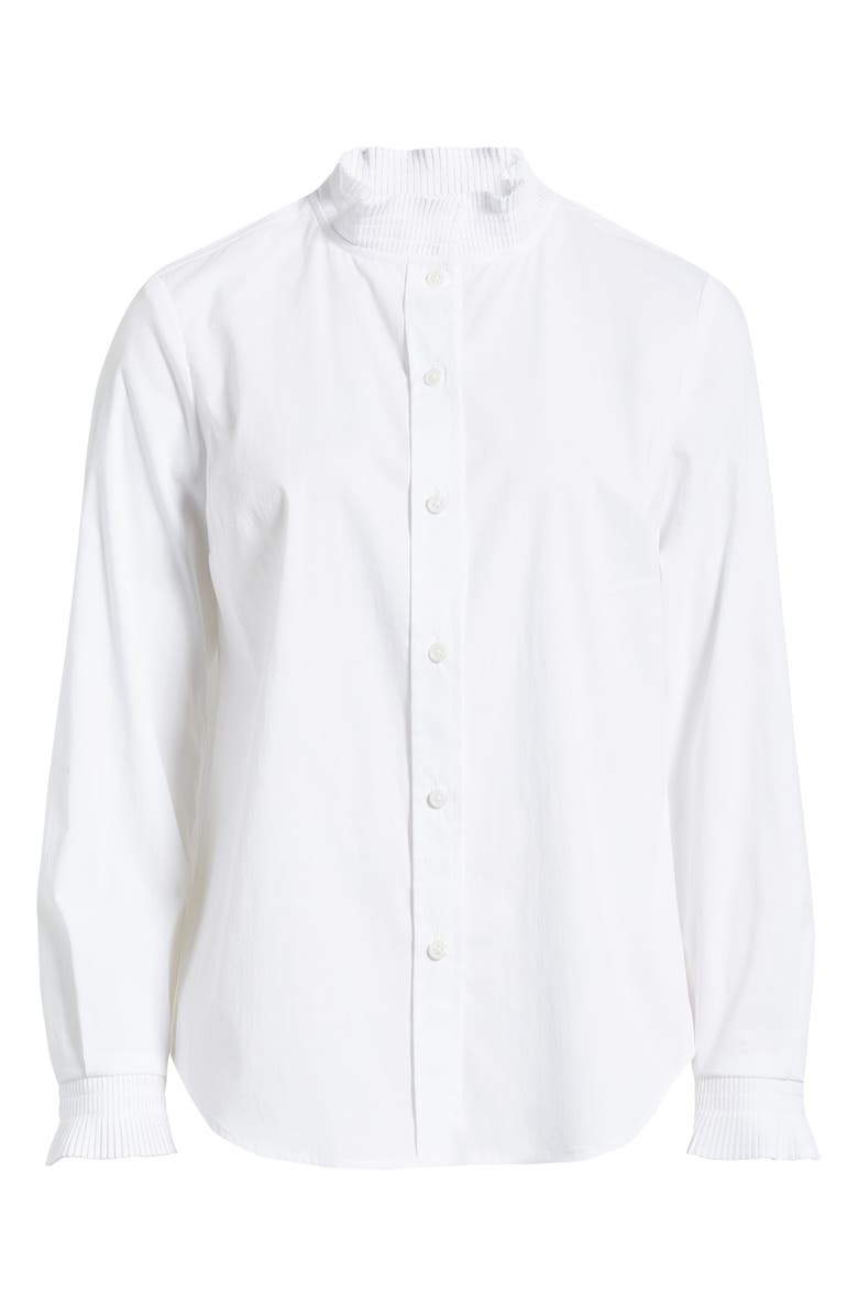 Anne Klein Micro Pleat Shirt, Alternate, color, Bright White