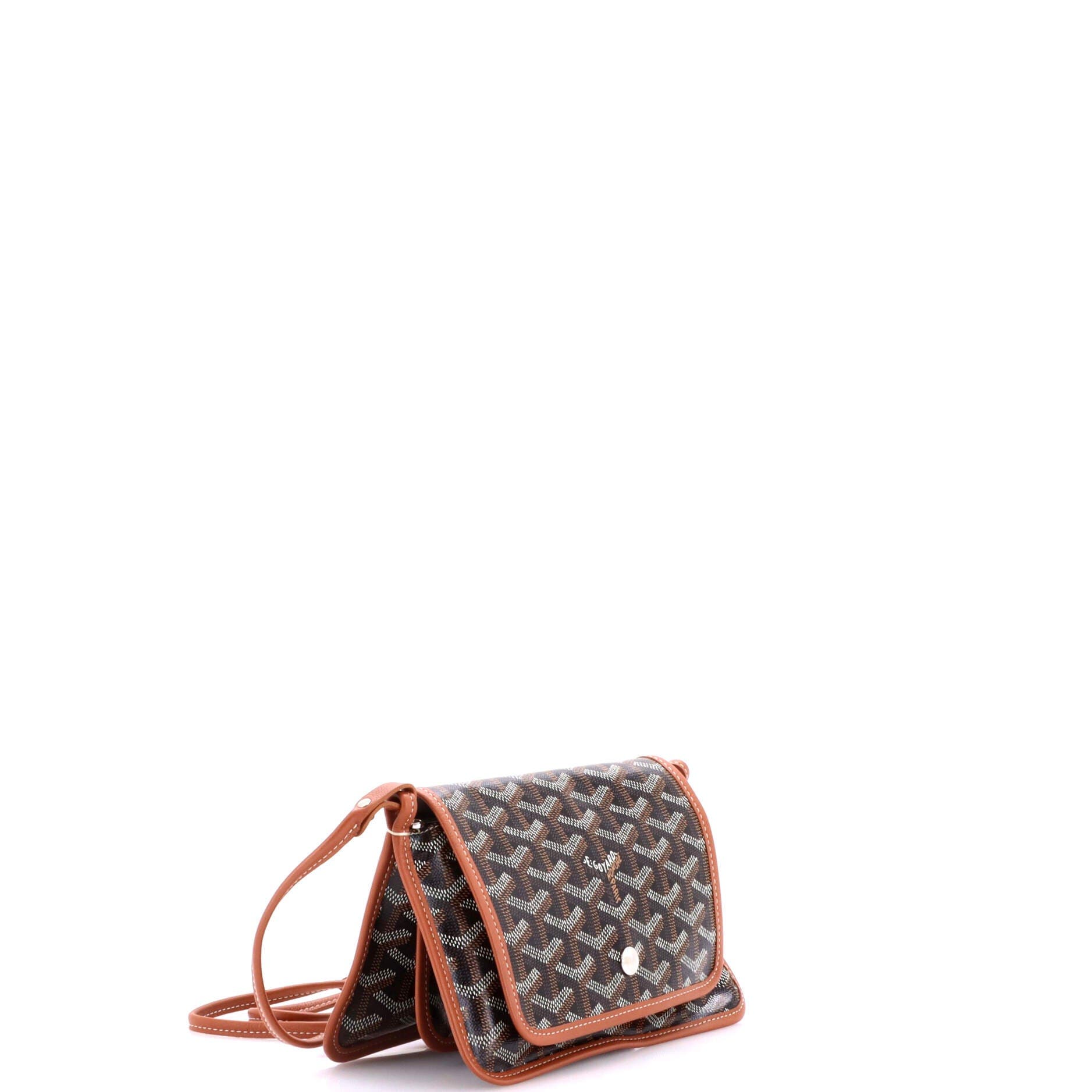 Pre-Owned Goyard Plumet Clutch Wallet Coated Canvas, Alternate, color, Brown