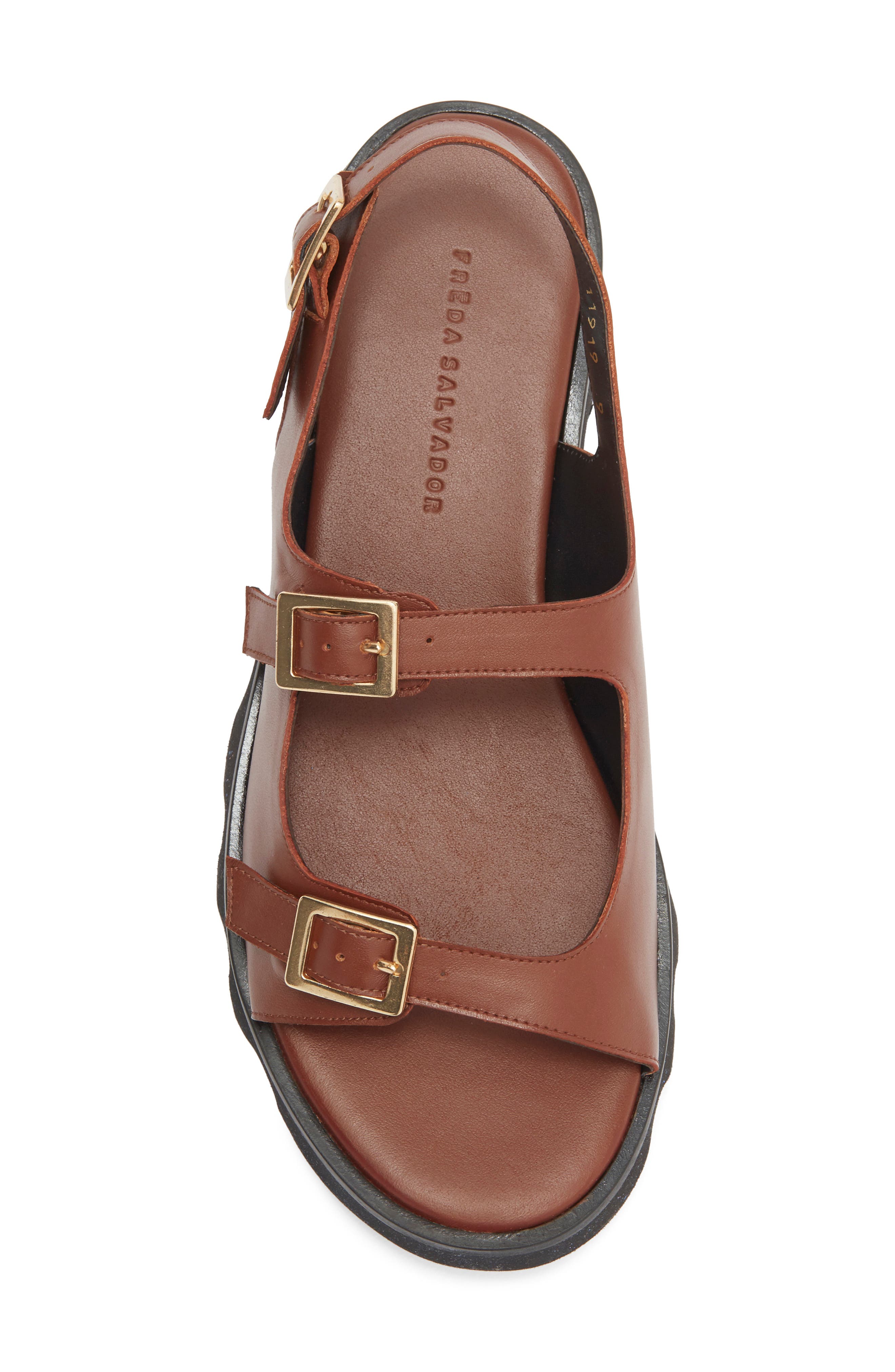 Freda Salvador Buckle Strap Sandal, Alternate, color, Chocolate Calf