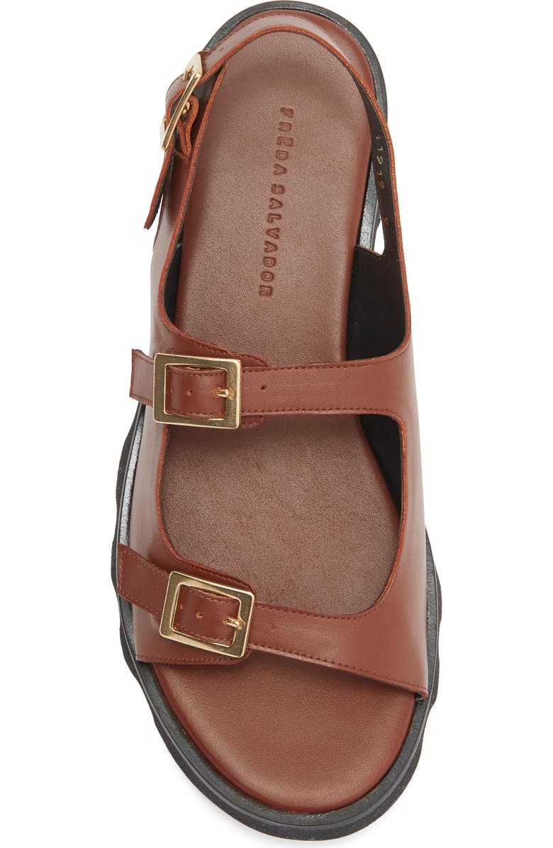 Freda Salvador Buckle Strap Sandal, Alternate, color, Chocolate Calf