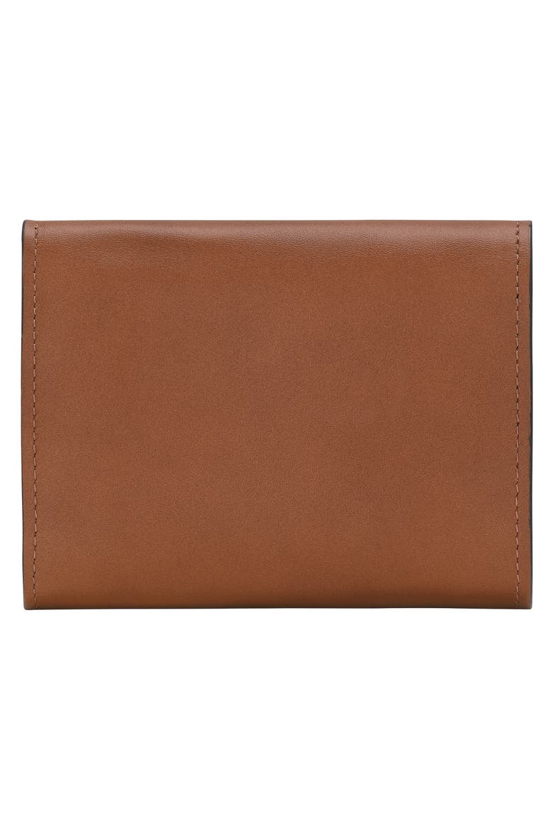 Compact Épure Timeless Leather Trifold Wallet, Alternate, color, COGNAC
