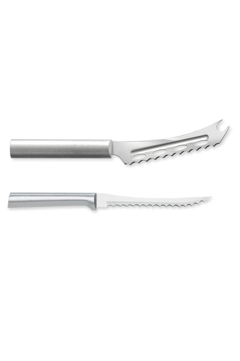 Cutlery 5.25-Inch Cheese Knife & 5-Inch Tomato Slicer, Stainless Steel Serrated Blades, Main, color, Silver