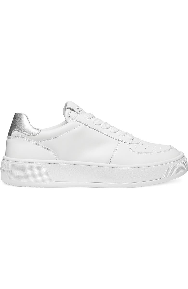 Stuart Weitzman Courtside Sneaker, Alternate, color, White/Silver