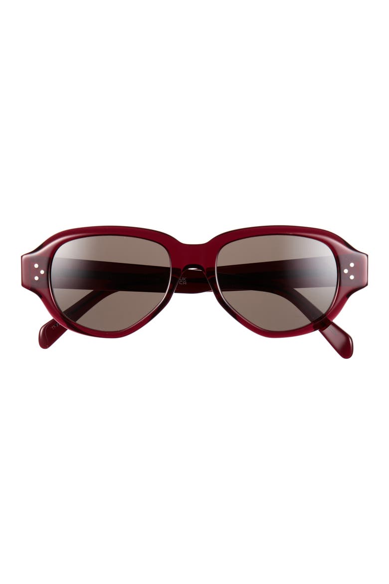 Three Dots Geometric Sunglasses, Main, color, SHINY RED / BROWN