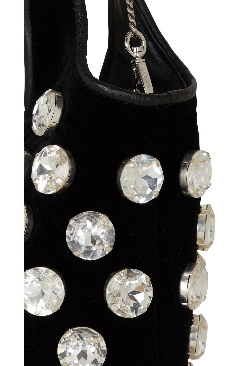 Balmain Small B-Army Crystal Embellished Shopper Tote, Alternate, color,