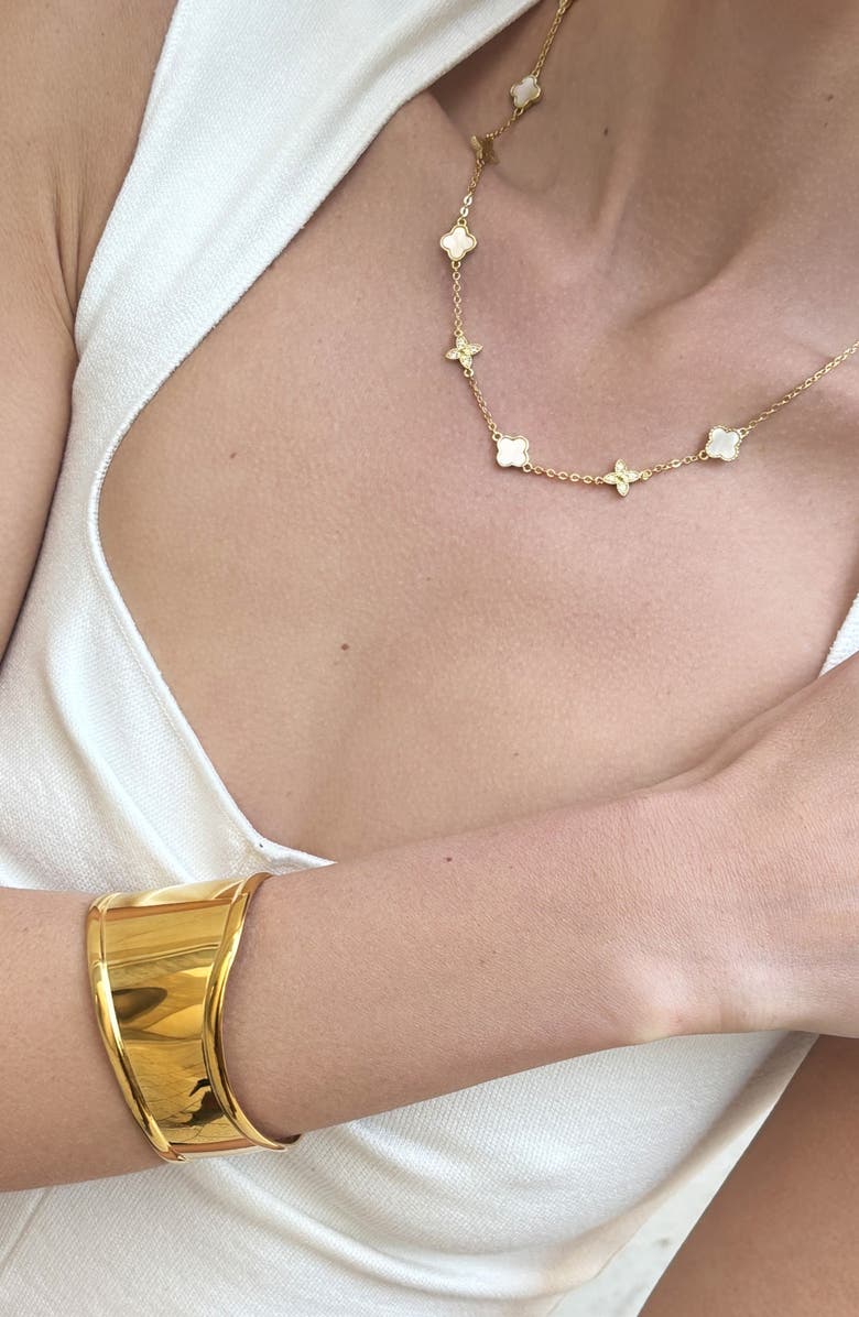 Adornia Open Cuff Bracelet, Alternate, color, Gold