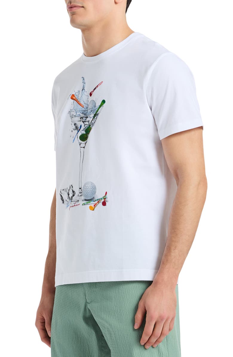 Robert Graham On the Green Cotton Graphic T-Shirt, Alternate, color, White