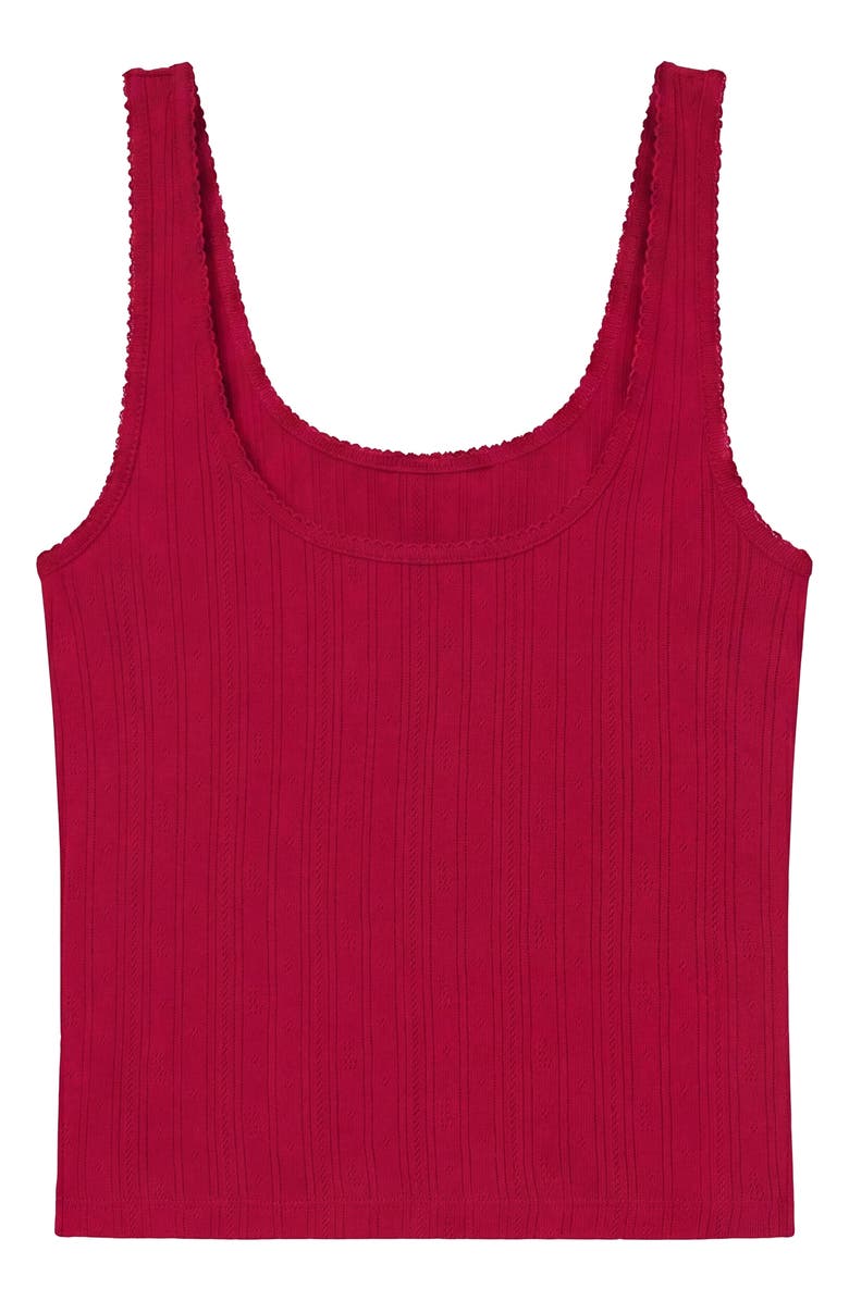 Lunya Pointelle Scoop Neck Sleep Tank, Main, color, Camellia Red