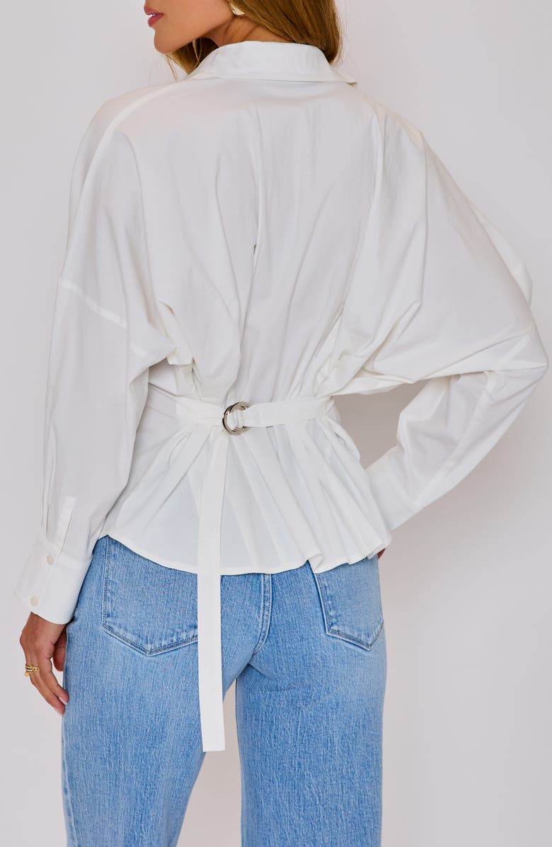 VICI Collection Presley Cotton O-Ring Accent Belted Button-Up Shirt, Alternate, color, White