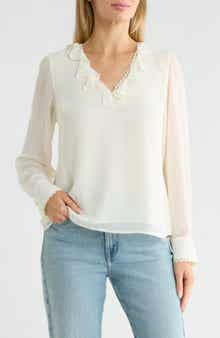 Ruffle Lace Trim Top