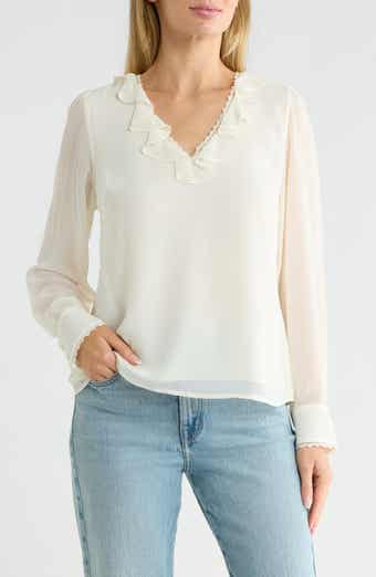 Ruffle Lace Trim Top