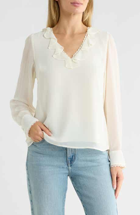 Ruffle Lace Trim Top