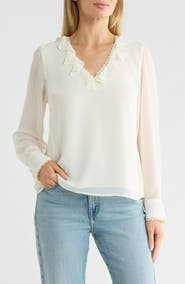 Ted Baker Ruffle Lace Trim Top