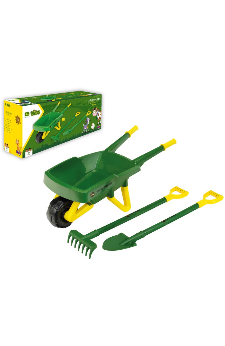 John Deere Wheelbarrow 3 Piece Set, Green & Yellow, Alternate, color, Multicolored
