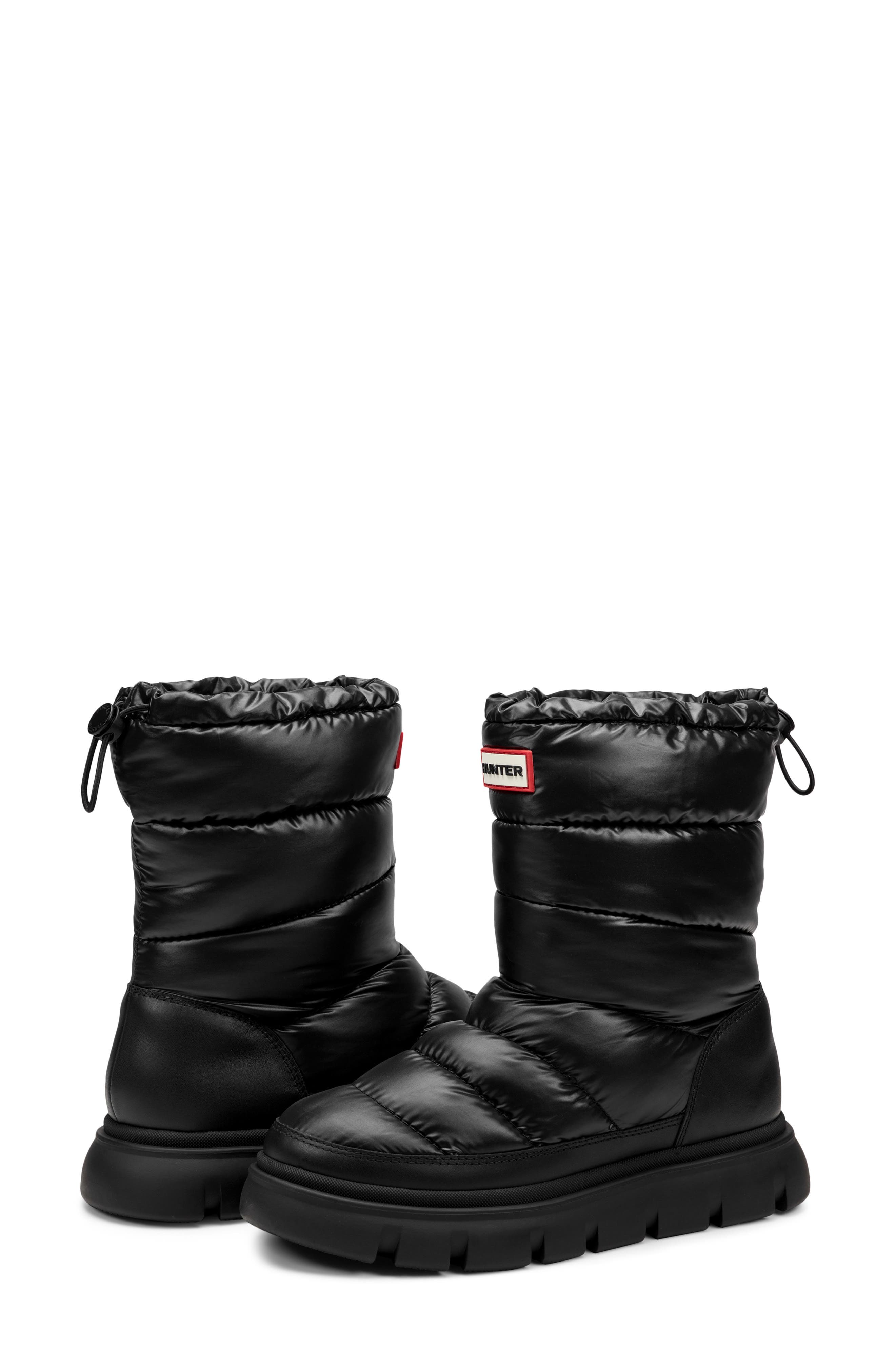 Hunter Maribels Waterproof Snow Boot, Alternate, color, Black/ Black